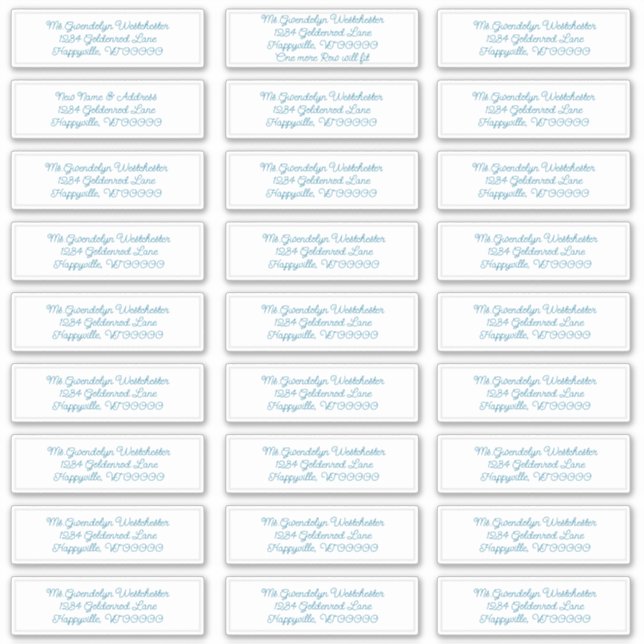 White Individual Mailing Address Labels (Front)