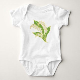 White Infant Creeper: Lily of the Valley Baby Bodysuit