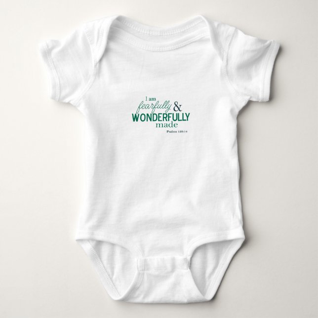 white infant t-shirt bible verse baby bodysuit (Front)