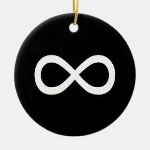 White Infinity Symbol Ceramic Ornament