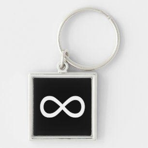 White Infinity Symbol Keychain