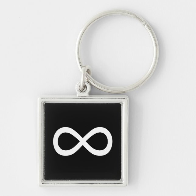 White Infinity Symbol Keychain (Front)
