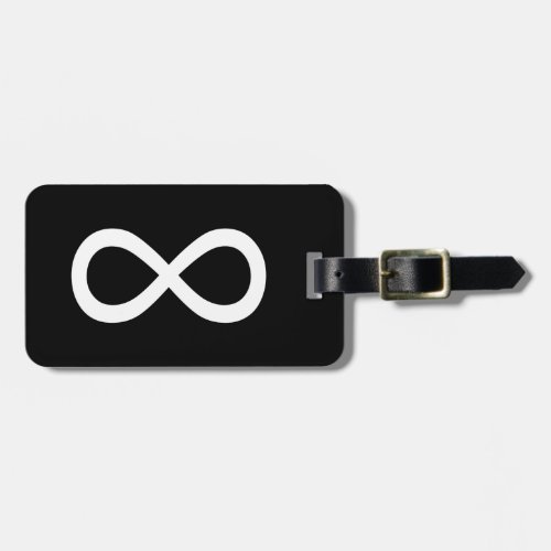 White Infinity Symbol Luggage Tag