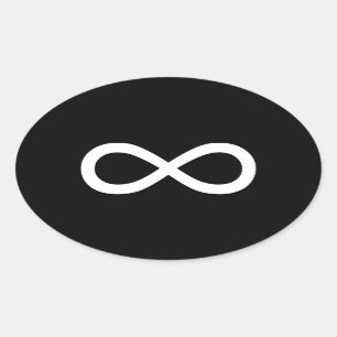 White Infinity Symbol Oval Sticker