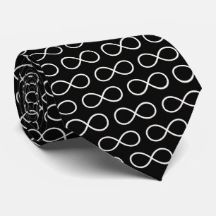 White Infinity Symbol Pattern   Geek Gifts Neck Tie