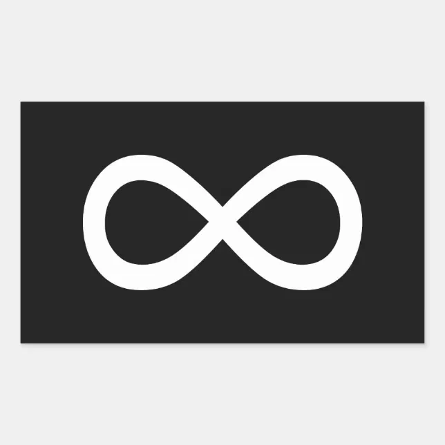 Infinity Vector White Rectangle White Infinity Symbol Rectangular Sticker | Zazzle