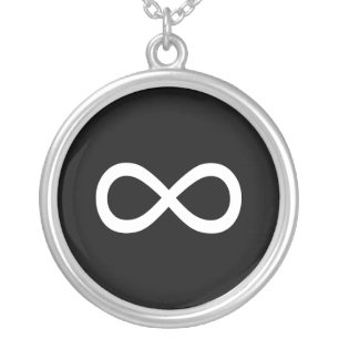 White Infinity Symbol Silver Plated Necklace