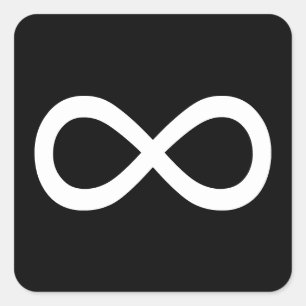 White Infinity Symbol Square Sticker