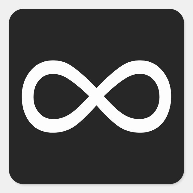 White Infinity Symbol Square Sticker (Front)