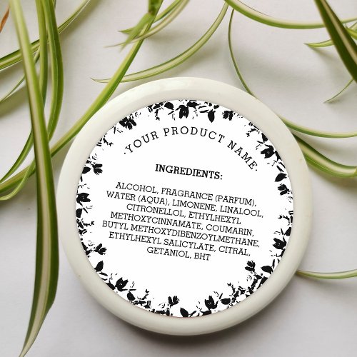 White Ingredients Product Label Candle  Soap