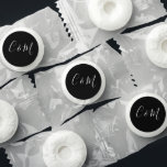 White Initials | Black Wedding Candy Favors<br><div class="desc">Cute wedding favors,  easy to personalize.</div>