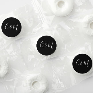 White Initials | Black Wedding Candy Favors