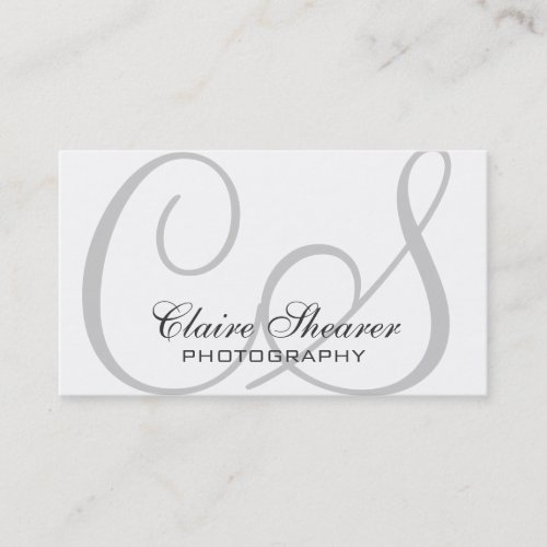 White Initials Business Card