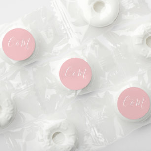 White Initials   Pink Wedding Candy Favors