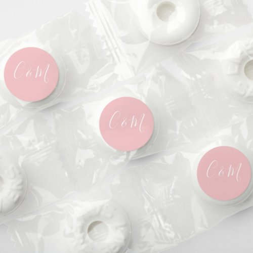 White Initials  Pink Wedding Candy Favors