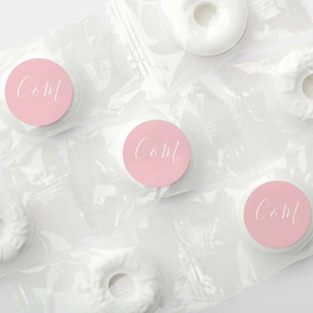White Initials | Pink Wedding Candy Favors (Assorted)