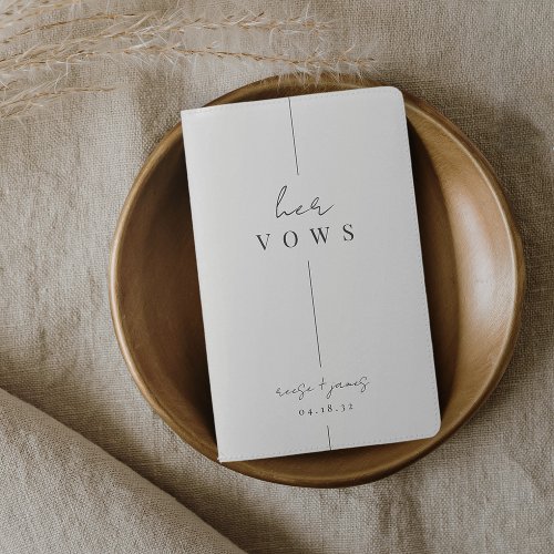 White  Inline Minimal Script Her Wedding Vows Pocket Moleskine Notebook