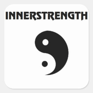 White INNERSTRENGTH stikker Square Sticker