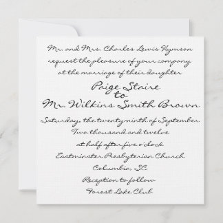 White Invitation