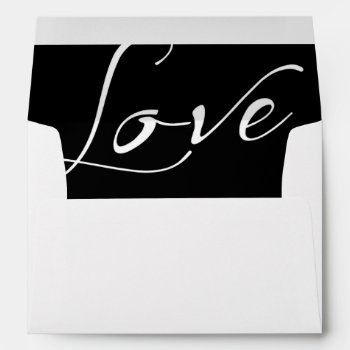 White Invitation Envelope With A White Love Liner by Mintleafstudio at Zazzle