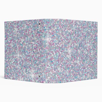 White Iridescent Glitter 3 Ring Binder by LifeOfRileyDesign at Zazzle