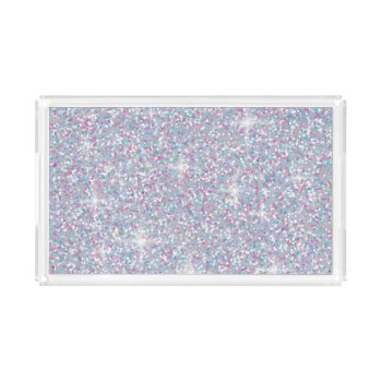 White Iridescent Glitter Acrylic Tray by LifeOfRileyDesign at Zazzle