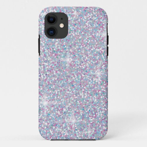 White iridescent glitter iPhone 11 case