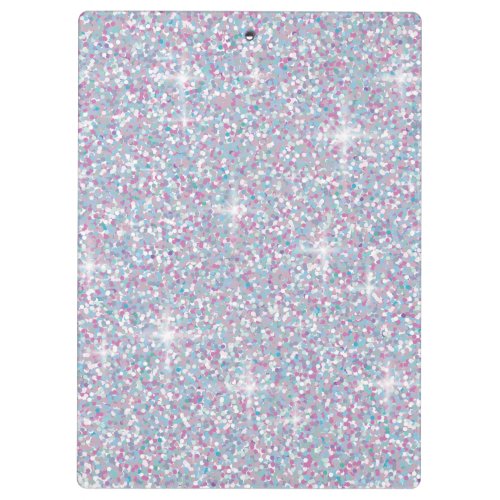 White iridescent glitter clipboard