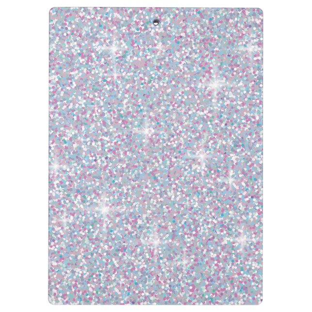 White iridescent glitter clipboard (Back)
