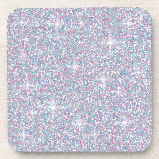 White iridescent glitter coaster (Front)