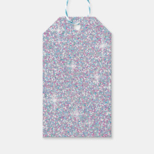 White iridescent glitter gift tags
