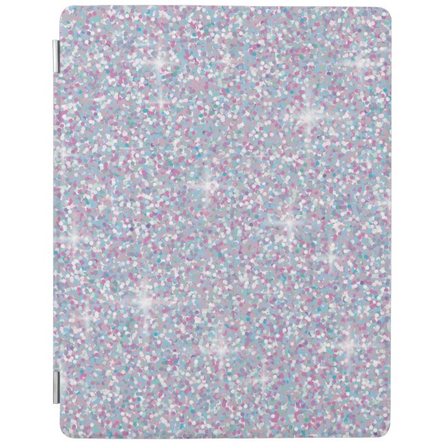 White iridescent glitter iPad smart cover (Front)
