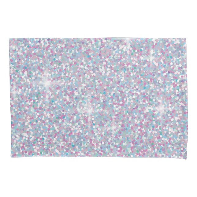 White iridescent glitter pillow case (Front)