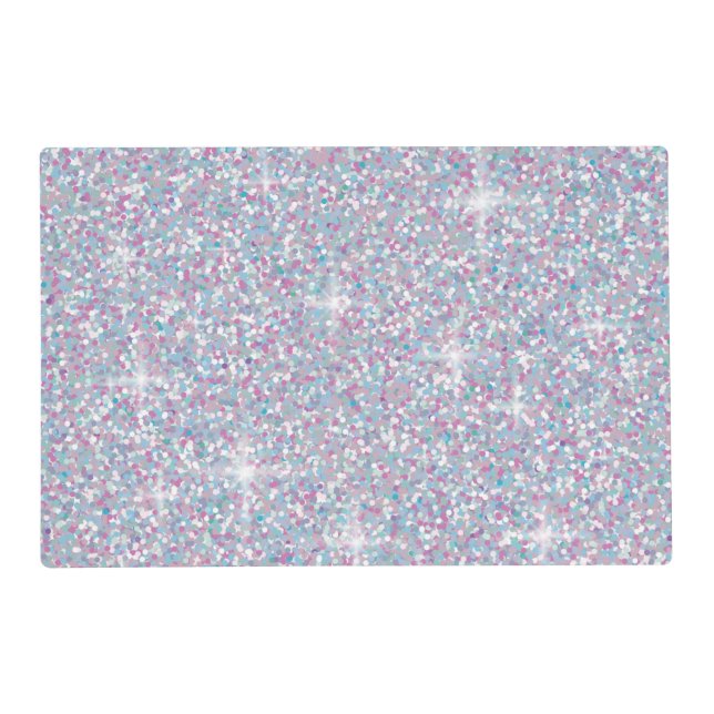 White iridescent glitter placemat (Back)