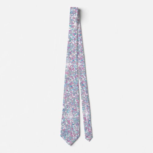 White iridescent glitter tie