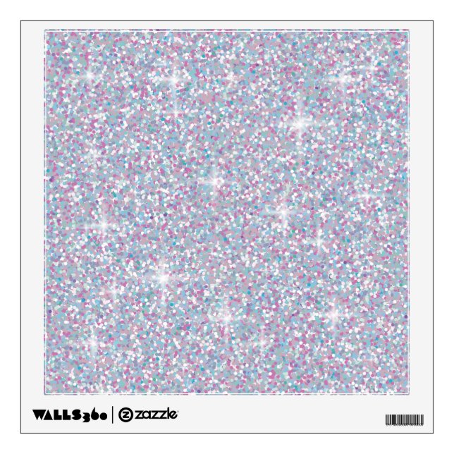 White iridescent glitter wall sticker (Front)