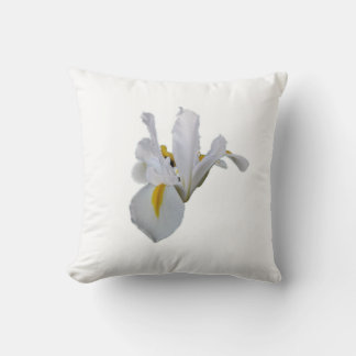 White Iris With Yellow Center Throw Pillow