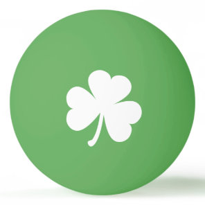 White Irish Shamrock | Green Ping Pong Ball