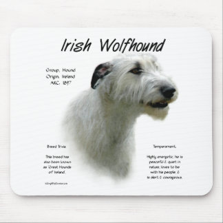 White Irish Wolfhound History Mouse Pad