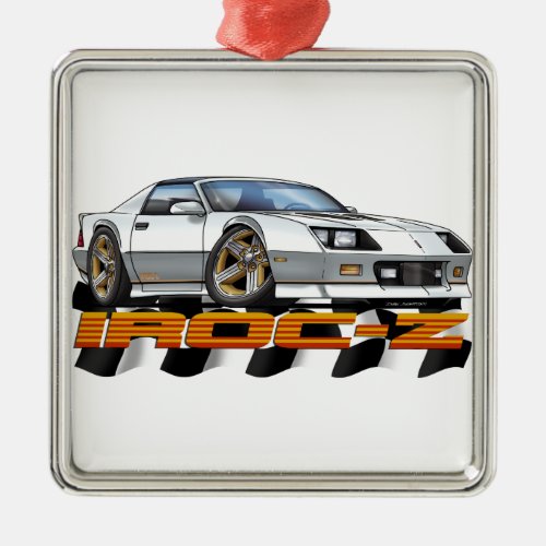 White IROC Z Metal Ornament