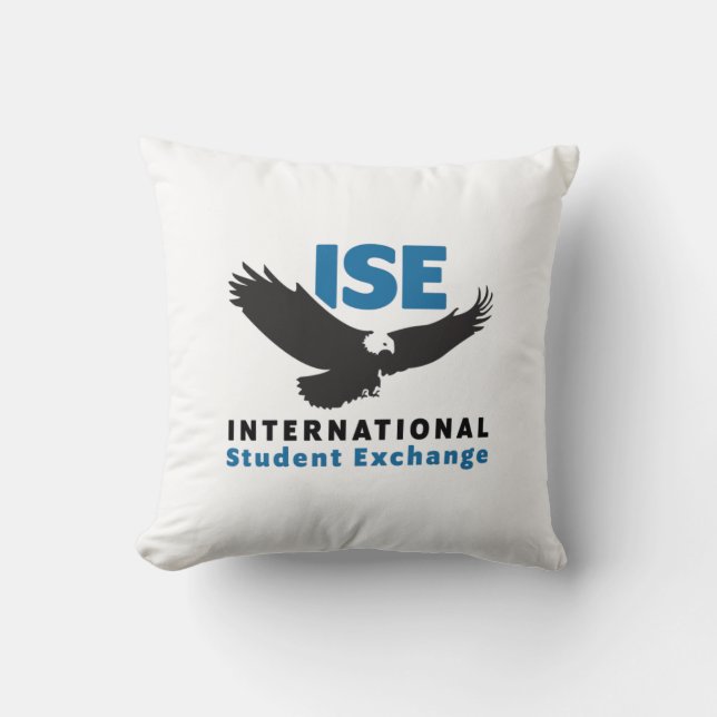 White ISE Throw Pillow (Front)