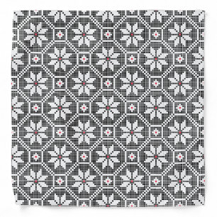 White isolated lace on CUSTOMIZE black background Bandana