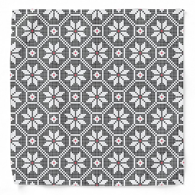 White isolated lace on CUSTOMIZE black background Bandana (Front)