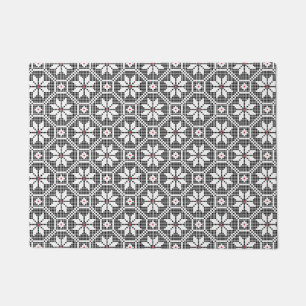 White isolated lace on CUSTOMIZE black background Doormat