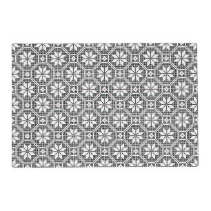 White isolated lace on CUSTOMIZE black background Placemat