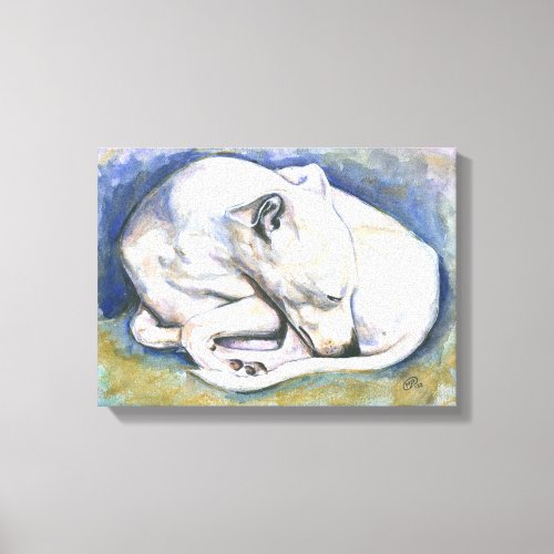 White Italian Greyhound Painting Canvas Print