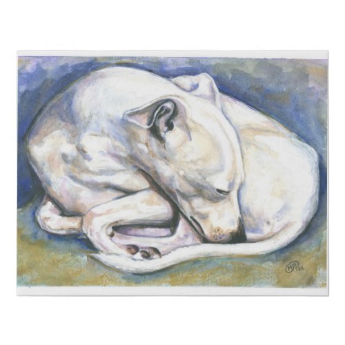 White Italian Greyhound Painting Faux Canvas Print