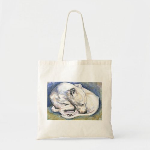 White Italian Greyhound Painting Tote Bag