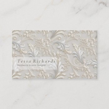 White Ivory Acanthus Business Card by artNimages at Zazzle