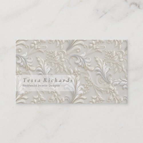 White Ivory Acanthus Business Card